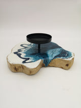 Kerzenständer Blau & Weiß