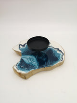 Kerzenständer Blau & Weiß