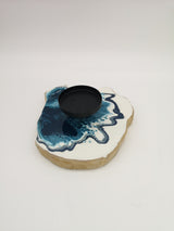 Kerzenständer Blau & Weiß