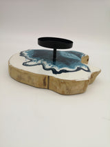 Kerzenständer Blau & Weiß