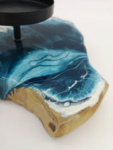 Kerzenständer Blau & Weiß