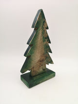 Resin Tannenbaum aus Mango Holz - Grau Blau Silber
