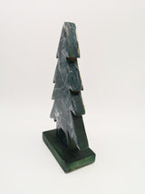 Resin Tannenbaum aus Mango Holz - Grau Blau Silber