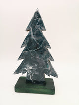 Resin Tannenbaum aus Mango Holz - Grau Blau Silber