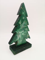 Resin Tannenbaum aus Mango Holz - Grün Weiß Gold