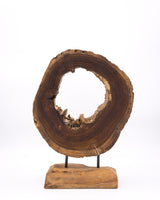 Ornamentständer aus Teakholz mit Resin - Rot Weiß