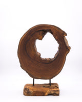 Ornamentständer aus Teakholz mit Resin - Violett Gold & Kristallen